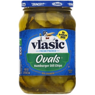 3x Vlasic Ovals Hamburger Dill Chips Pickles Sliced Burger Condiment New 16oz