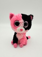 TY Beanie Boos Dazzle the Cat Plush Pink Black Justice Exclusive Two Tone 6"