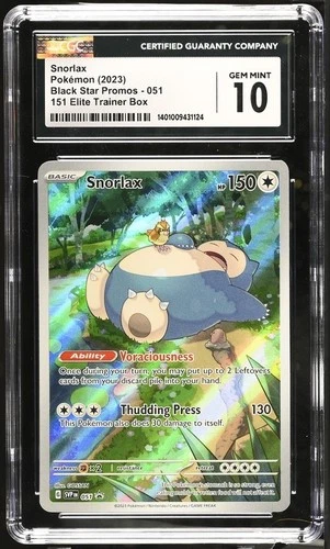 Pokémon 2023 Snorlax 151 Elite Trainer Box Black Star Promos #051 CGC 10
