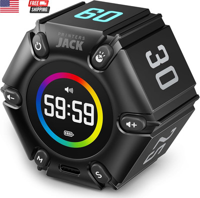 Jack Pomodoro Timer - Productivity Cube, Visual Focus Timer, Mute & Vibration & 
