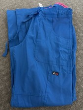 Koi Lite Scrub Pants Small Petite Dobby Blue Slim Fit Mechanical Stretch