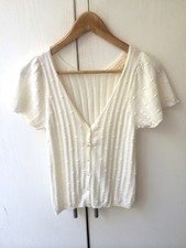 Sezane Justine Top Strickjacke Ecru XXS - Neu...