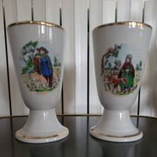 Lot De 2 Mazagran en porcelaine fine Centre France décor Bergère - Berger