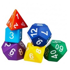 6 Pcs Jumbo Polyhedra Dice 3.94 Inch Jumbo Foam Polyhedral Dice Rainbow Color