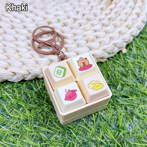 DIY Keyboard Finger Keyboard Caps Keys Button Four-square Keychain - Picture 18 of 21
