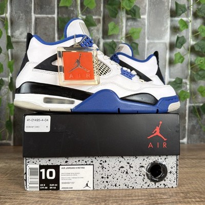 Size 10 - Air Jordan 4 Retro Motorsport 2017 White Blue IV 308497-117 Authentic