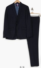 The Savile Row  HOXTON  Grid Slim Fit Navy Plaid Size 38R