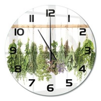 Stilvolle Wanduhr Mit Leisem Uhrwerk KräUter Am Band Schwarze Zeiger Fi60 Cm