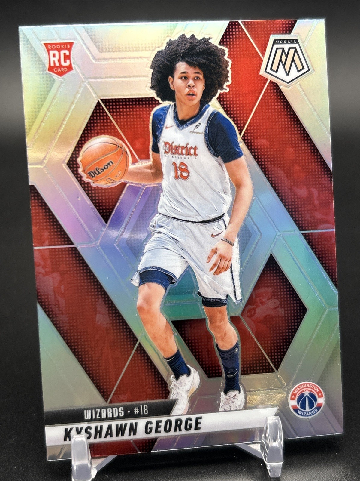 2024-25 Panini Mosaic Kyshawn George RC Silver Rookie #247 Wizards