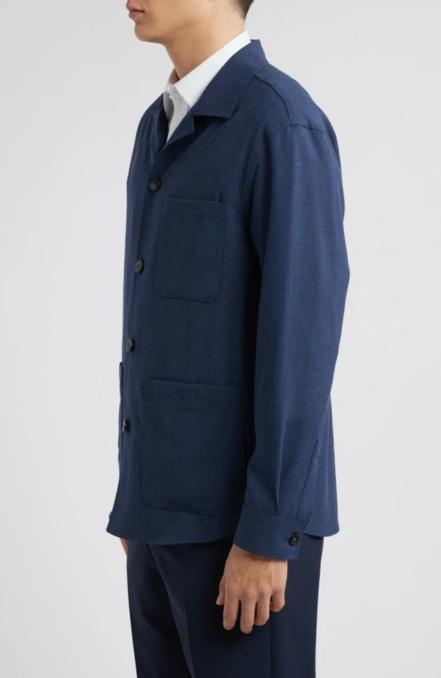 NEW Canali Nuvola Wool Silk Blend Lightweight Shirt Jacket Sz 56R NWT $1,495 - Image 3 of 4