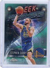 2025-26 Topps Chrome Stephen Curry Sleek Finishers Aqua Refractor /199 Warriors 