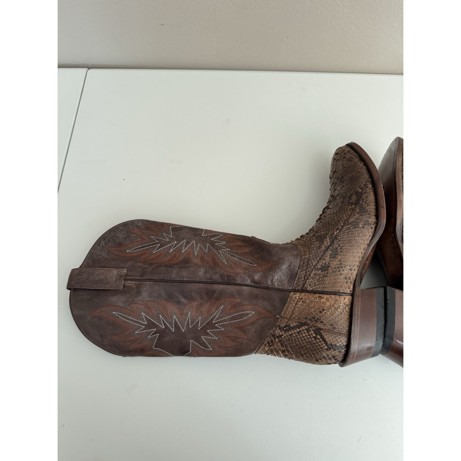 Stetson Dynamite Python Cowboy Boots Round Toe Ha… - image 8