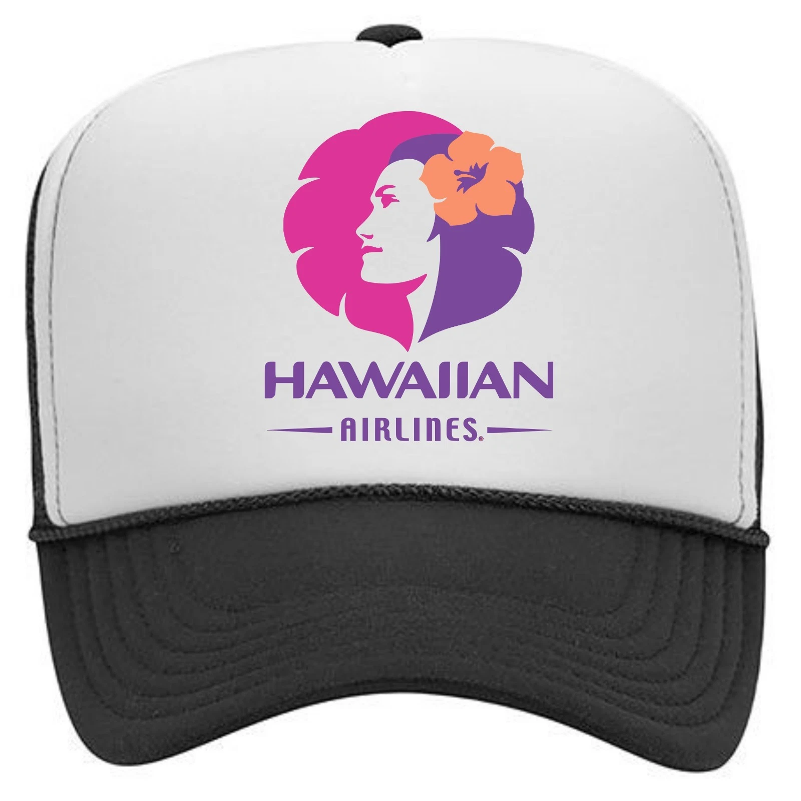Hawaiian Airlines Foam Trucker Mesh Snapback Hat Cap