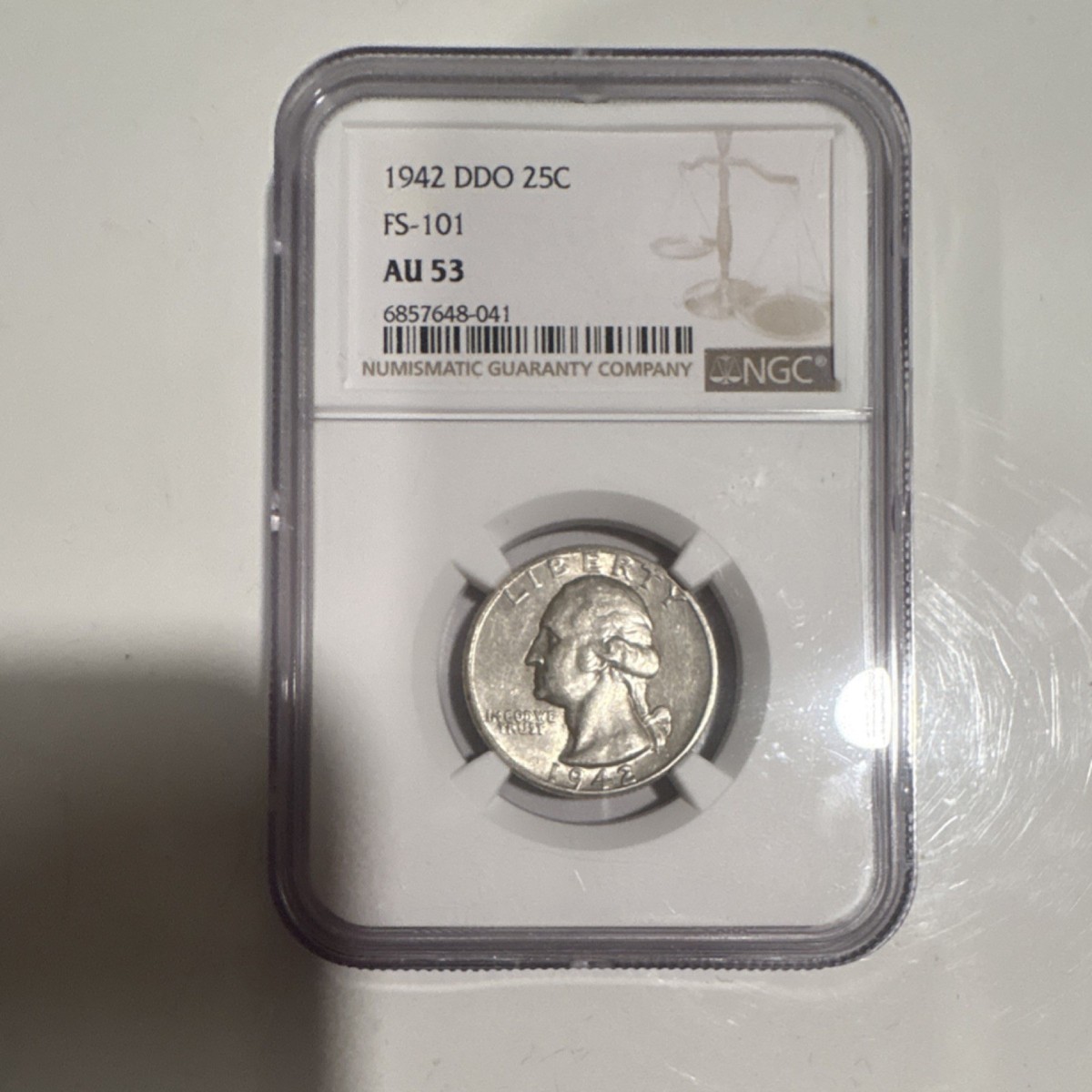 RARE ERROR*** 1942 Washington Quarter Doubled Die Obverse FS-101