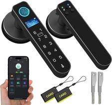 Smart Fingerprint Door Lock with Display Screen Keypad RFID Bluetooth Handle