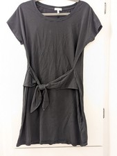 Joie Black Tie-Front T-Shirt Dress M Pima Cotton Made In Peru Short Sleeve Casua