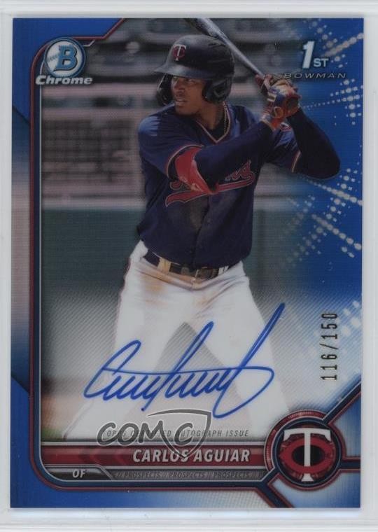 2022 Bowman Chrome Prospect Blue Refractor /150 Carlos Aguiar #CPA-CA Auto 03xg