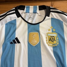 Adidas Argentina Jersey World Cup 2022 Home Men's World Cup Champions Patch