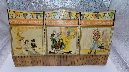 MARX SUPER CIRCUS SIDE SHOW STAGES--TIN LITHO--VINTAGE 1950'S--L@@K!!!