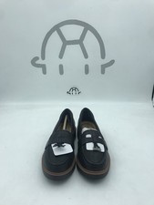 Clarks Collection Leather Loafer with Tassel Womens Black Size 6
