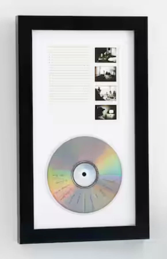 Marco de exhibición de CD para discos firmados negro 6,5x12 música arte coleccionable vidrio real Foto 2 de 4