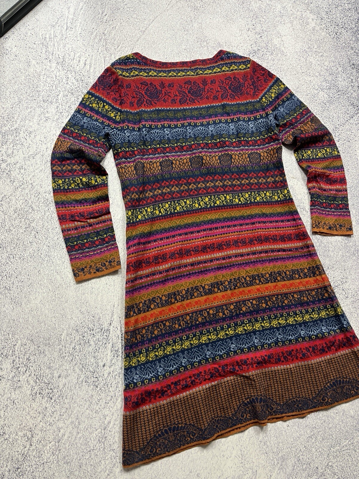 Ivko Wool Knitted Dress Float Pattern Japanese Av… - image 8