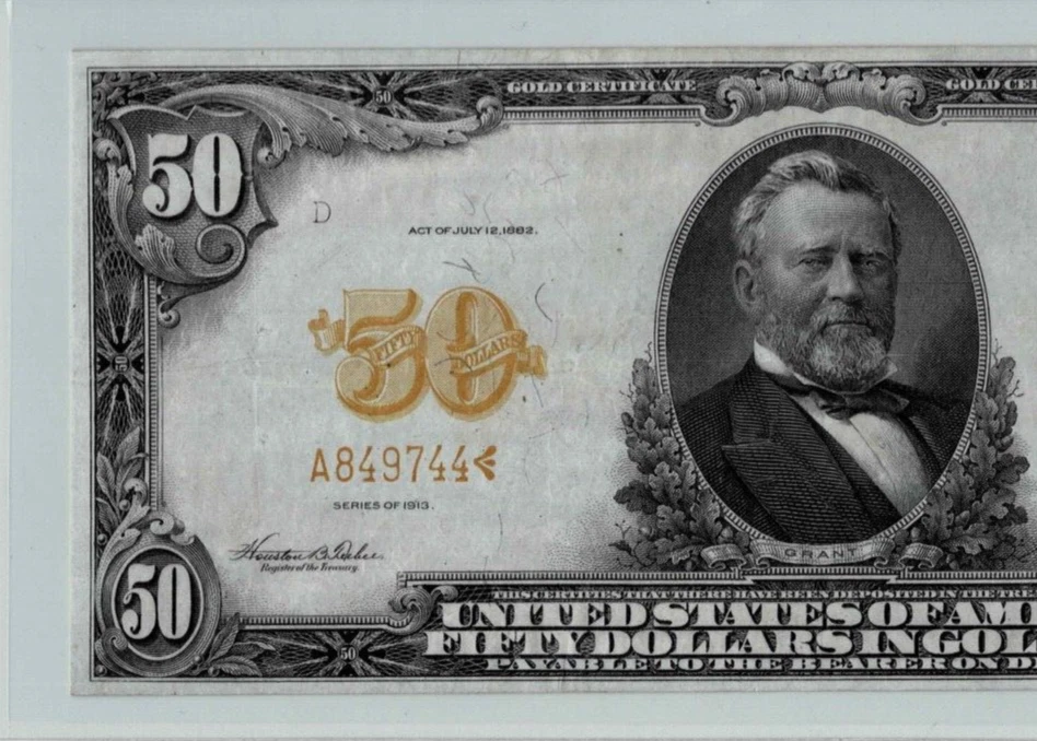 1913 $50 Gold Certificate- Fr. 1199--Teehee/Burke--PMG Very Fine 30 - Image 3 of 4