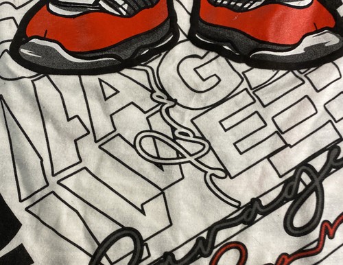 OG Hustle Savage Bear All Over Print Short Sleeve White T-shirt Men's Size 4XL - Picture 8 of 8