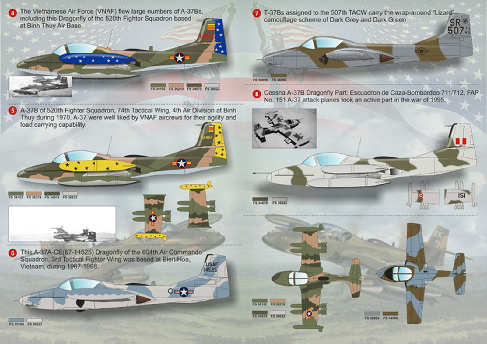 Details about / Print Scale Decals 1//72 CESSNA A-37 /& T-37 DRAGONFLY