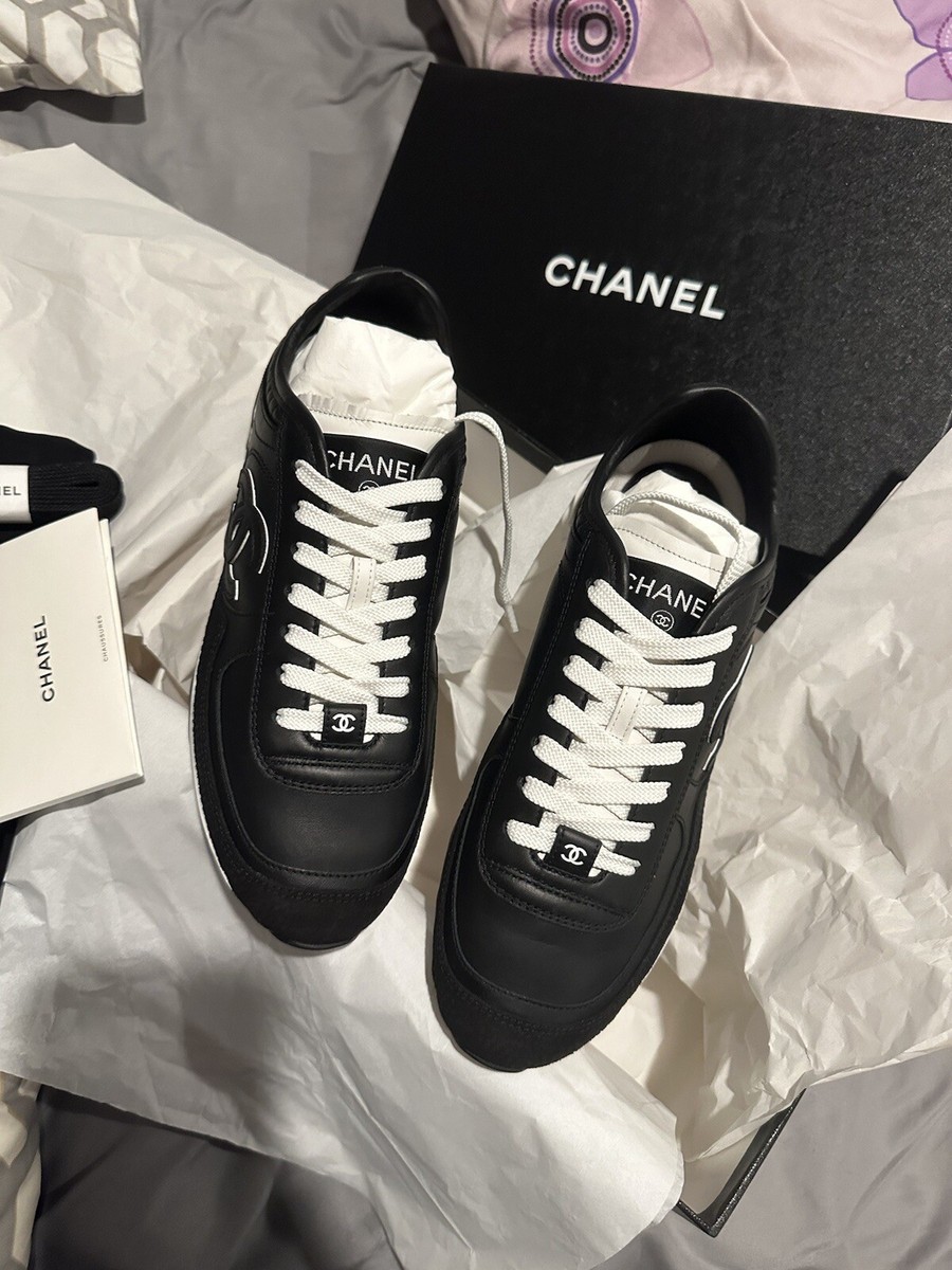 シャネルCHANELスニーカー38　ホワイト　レディーススニーカー38　紐付き Chanel sneakers 38 women | eBay