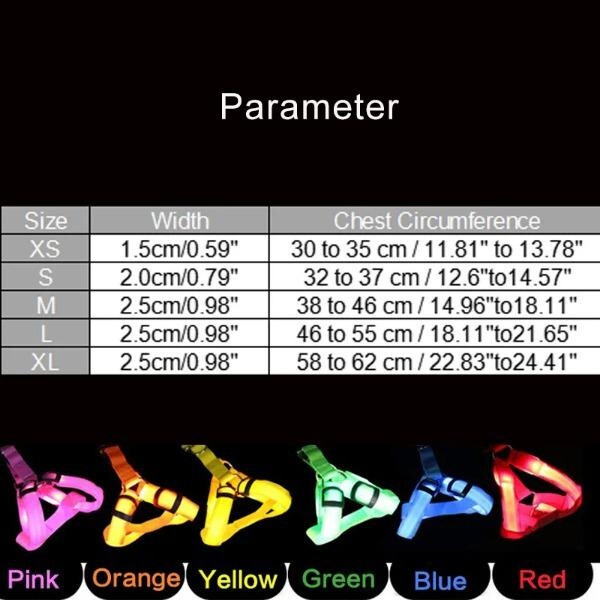 Imbracatura LED per cani in nylon foto 3