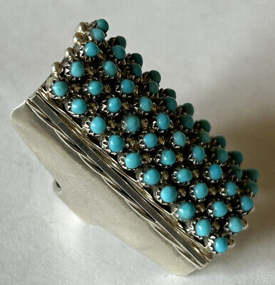 Signed Zuni Haloo Sterling Silver Turquoise Snake Eye Ring Signed Zuni Haloo Sterling Silver Turquoise Snake Eye Ring