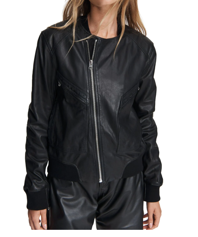 NEW Rag & Bone Leather Flight Bomber Jacket in Black - size M $995 