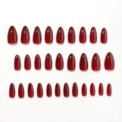 Rote Press-on-Nägel Kurz Mandelform – Wiederverwendbare Kunstnägel Für Schnelles & Stylisches Nail-Design