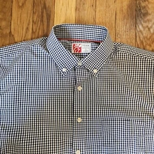 Chick Fil A Manager Team Button Down Shirt Mens Medium Tall Gingham Check Oobe