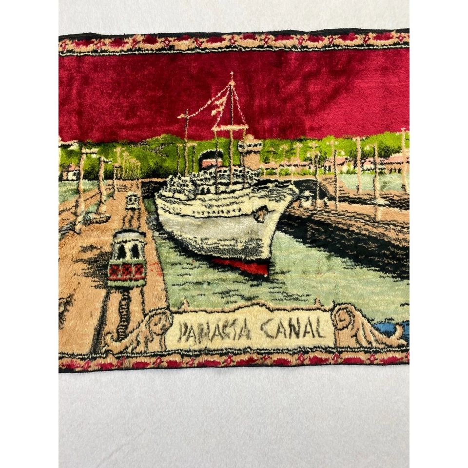Tapiz de recuerdo vintage del Canal de Panamá para colgar en la pared recuerdos de viaje Foto 4 de 4