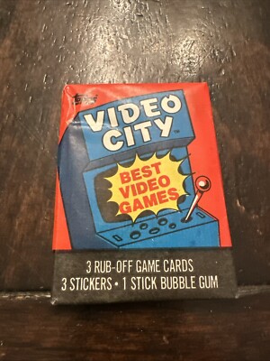 1) Sealed Pack 1983 TOPPS VIDEO CITY Frogger Donkey Kong Turbo