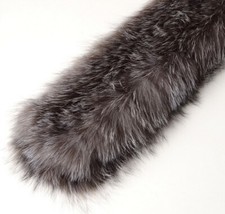 Knitted 100 real fox fur scarf /cape /wrap shawl 170 20 cm women's cape gray