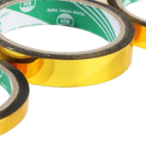 25m,50m For Decoration DIY Reflective Tape Laser Golden Tape - Picture 6 of 26