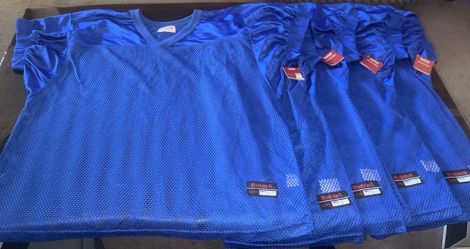LOT OF (6) NEW Riddell Football Practice Jersey (Large/X-Large, Blue)