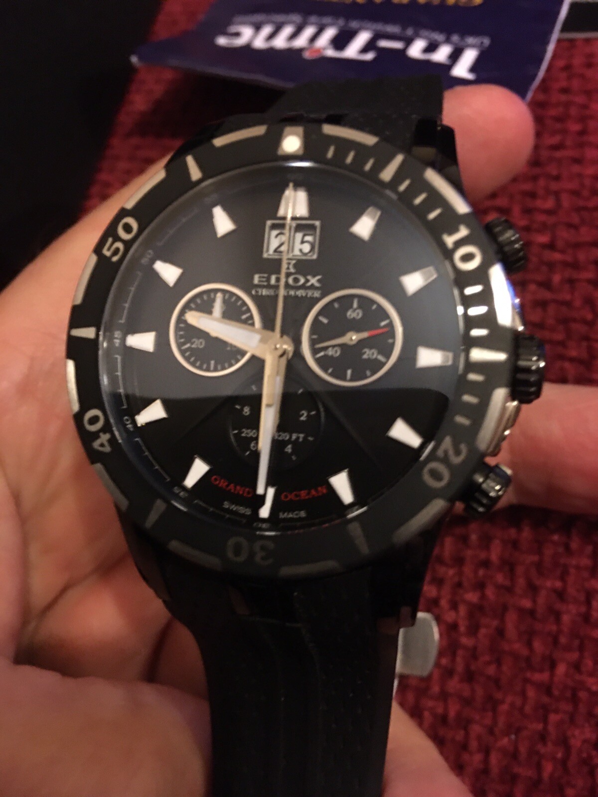 Mens EDOX Grand Ocean Chronograph Quartz Watch (Full Set) 10022 eBay