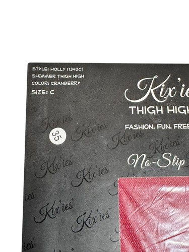 Kixies Holly Shimmer Overknee Strümpfe Cranberry Rot Gr. C NEU - Bild 3 von 5