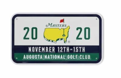 2020 Masters Golf Augusta National Golf Club Navy Metal Tin Garage Wall Sign