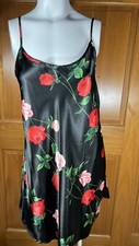 Secret Treasures Black Satin Red Roses Camisole New w/o tags size L