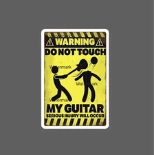 Guitar Sticker Funny Music Band Waterproof Humor Danger Warning Gift NEW