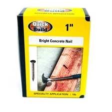 Quick Build 1CNC1LB Fluted Concrete Nails 1 in, Bright Finish - 1 lb Pack