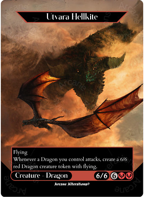Ultvara Hellkite - Full Art Altered Art Custom Cards