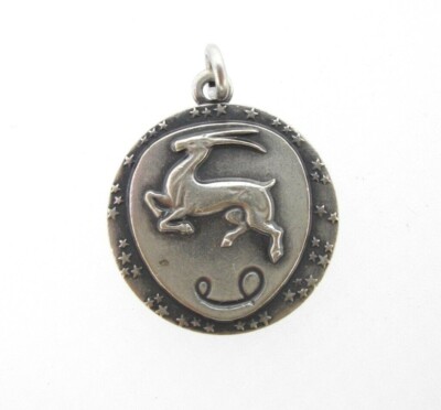 Anhänger Forstner Sterling Silber Steinbock Stier Krebs Sternzeichen 19mm Scheibe NOS