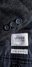 46R Armani Collezioni Pure CASHMERE Herringbone tweed Sport Coat Jacket Blazer