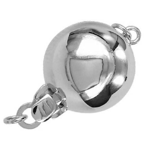 Genuine 14K White Gold Pearl Bead Jewelry Necklace Bracelet Ball Clasp 6mm 8mm - Picture 3 of 6